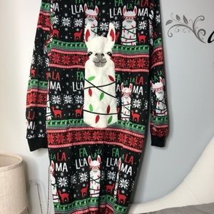 Funny llama Christmas onesie